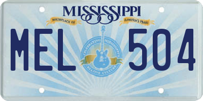 MS license plate MEL504