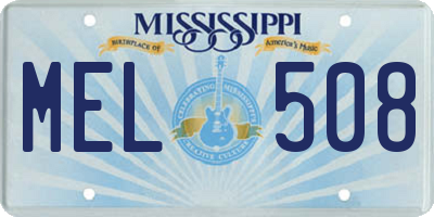 MS license plate MEL508