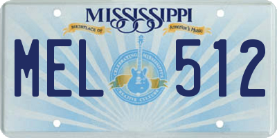 MS license plate MEL512