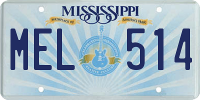 MS license plate MEL514