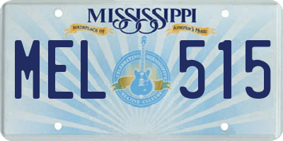 MS license plate MEL515