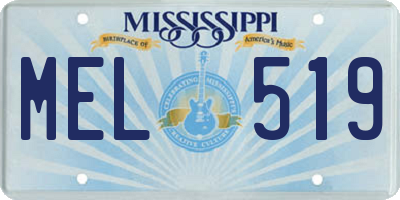 MS license plate MEL519