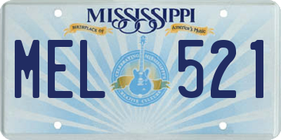 MS license plate MEL521