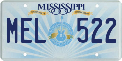 MS license plate MEL522