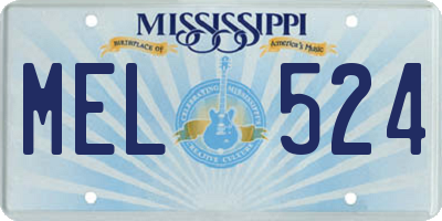 MS license plate MEL524