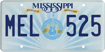 MS license plate MEL525