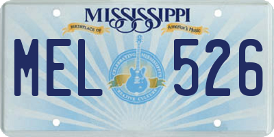 MS license plate MEL526