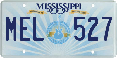 MS license plate MEL527