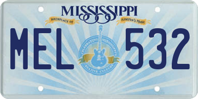 MS license plate MEL532