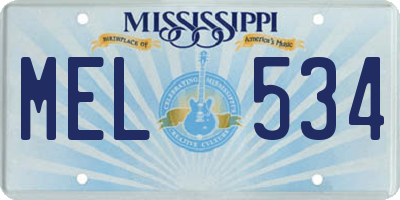 MS license plate MEL534