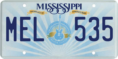 MS license plate MEL535
