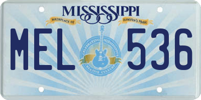 MS license plate MEL536