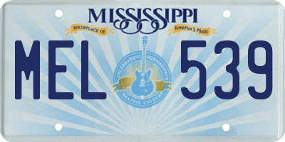 MS license plate MEL539
