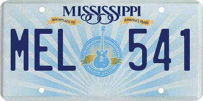 MS license plate MEL541