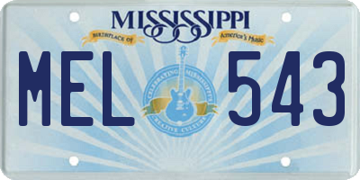 MS license plate MEL543