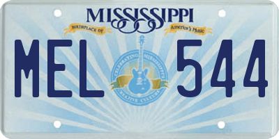 MS license plate MEL544