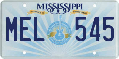 MS license plate MEL545
