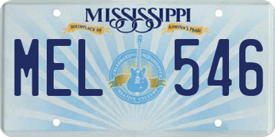 MS license plate MEL546