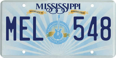 MS license plate MEL548