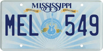 MS license plate MEL549