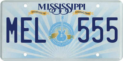 MS license plate MEL555