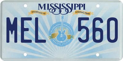 MS license plate MEL560