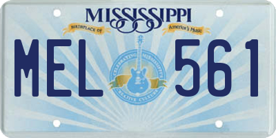 MS license plate MEL561