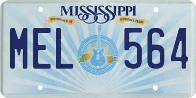 MS license plate MEL564