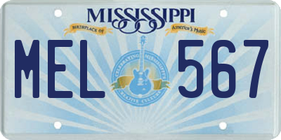 MS license plate MEL567