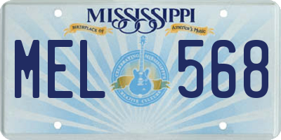 MS license plate MEL568