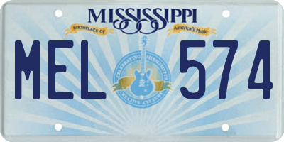 MS license plate MEL574