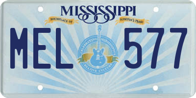 MS license plate MEL577