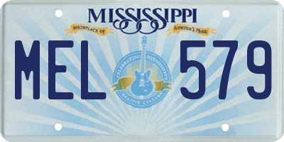 MS license plate MEL579