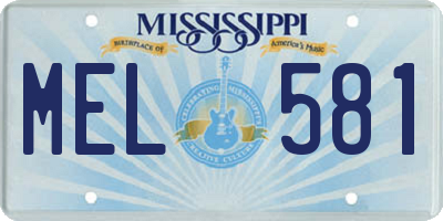 MS license plate MEL581