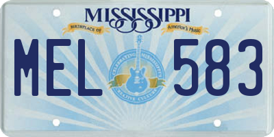 MS license plate MEL583