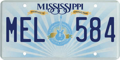 MS license plate MEL584