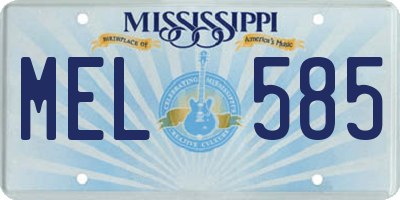 MS license plate MEL585