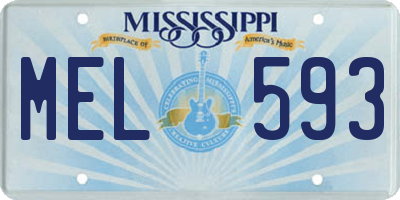 MS license plate MEL593