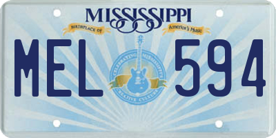 MS license plate MEL594