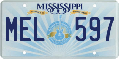 MS license plate MEL597