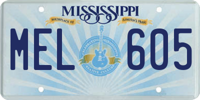 MS license plate MEL605