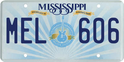 MS license plate MEL606