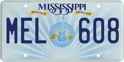 MS license plate MEL608