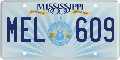 MS license plate MEL609