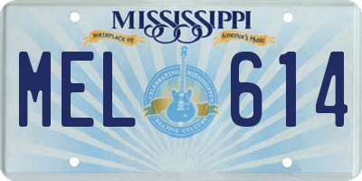 MS license plate MEL614