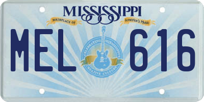 MS license plate MEL616