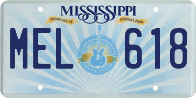 MS license plate MEL618