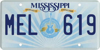 MS license plate MEL619