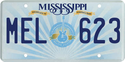 MS license plate MEL623