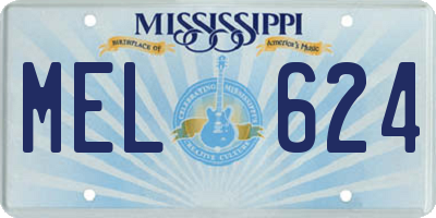 MS license plate MEL624